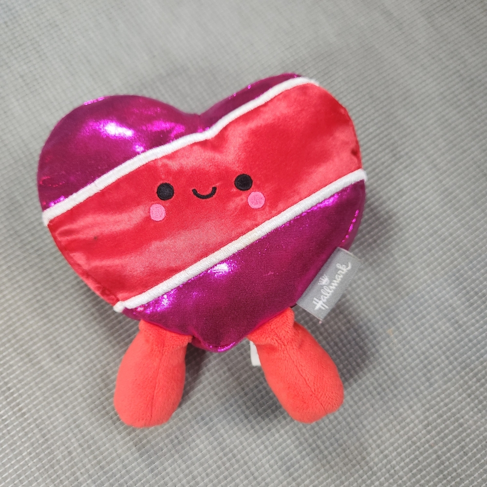 Heart Plush Toy with Red and Purple Accents